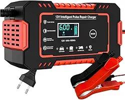 Carregador de Bateria Inteligente 12V Bivolt Para Carro Moto Caminhão Display Digital Proteção Contra Curto Sobrecarga e Superaquecimento Linha Premium Automotiva