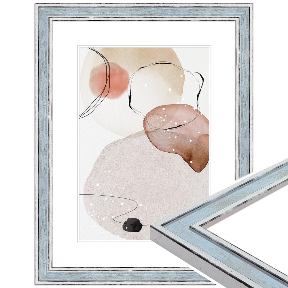 Specchio Bagno 100x70 Cornice Shabby Chic Per Poster O Foto 16x20 Pollici, Bordo Oro E Nero, Con Supporto, Realizzata Su Misura In UK Cornice Dorata - Foto 6