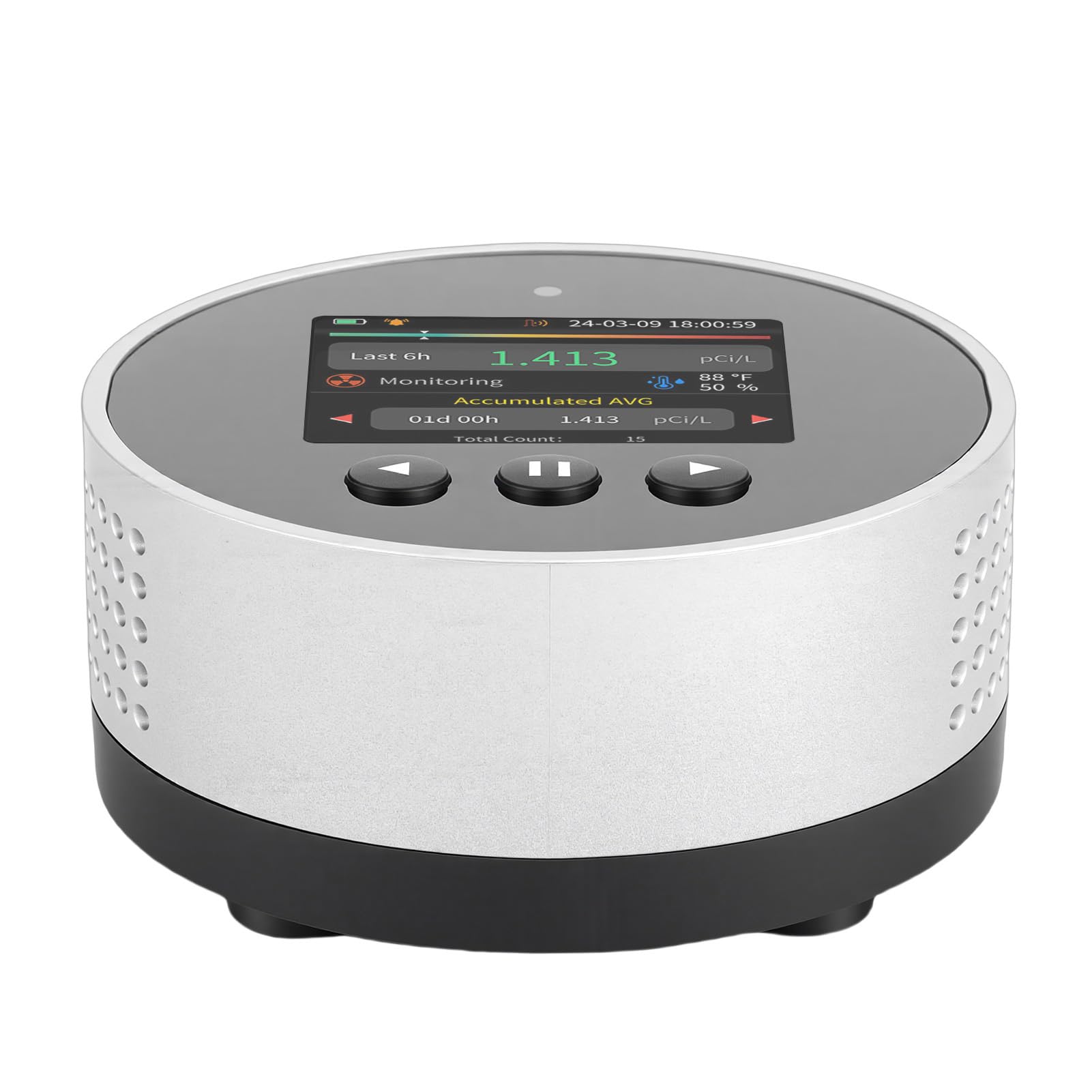 Pongnas Rilevatore di Radon Domestico, Analizzatore di Radon Digitale con Display LCD con Batteria Ricaricabile per Ufficio Scolastico nel Seminterrato