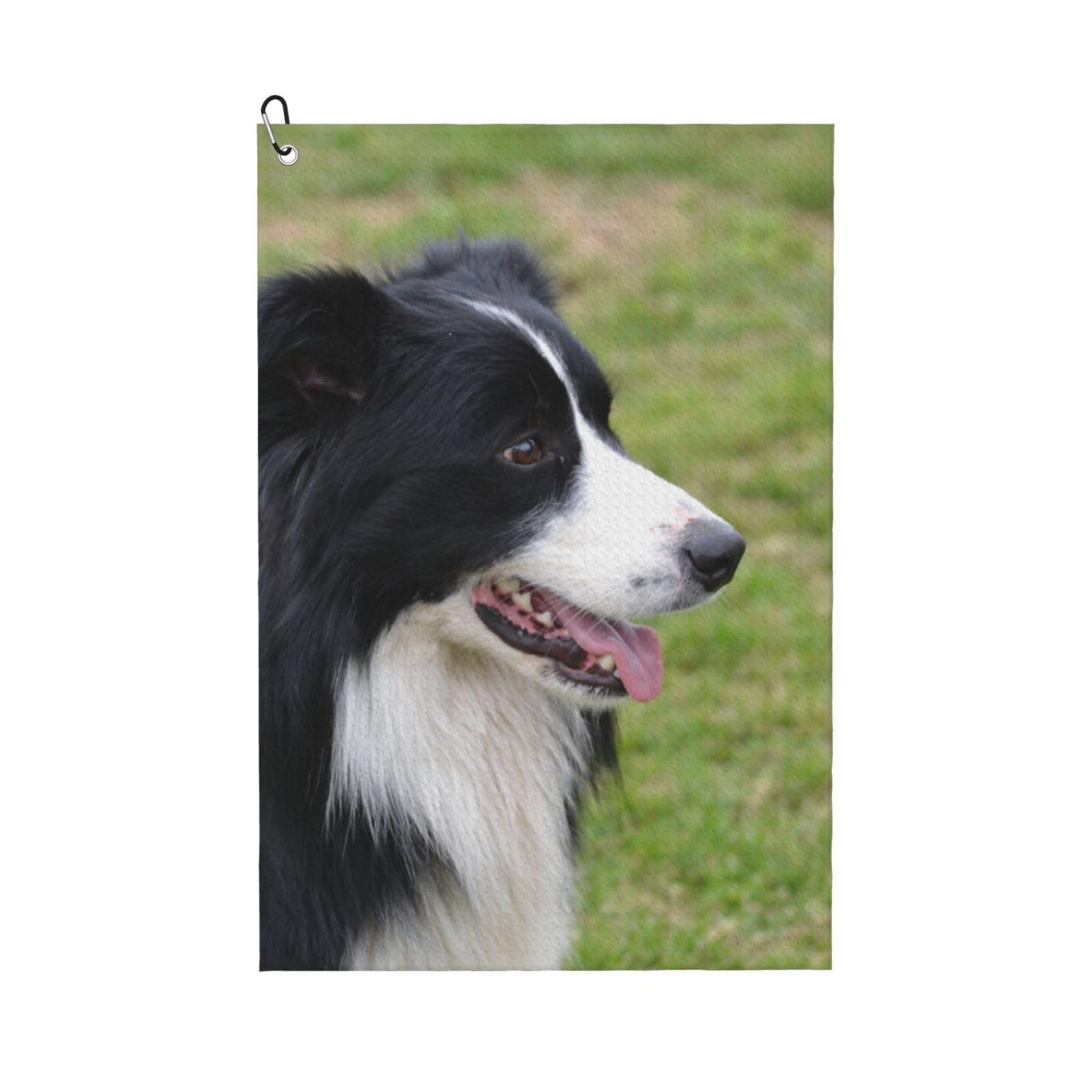 Hnnkloy Border Collie, 16x24 in Portable Waffle Golf Towels with Carabiner Clip for Golf Bag