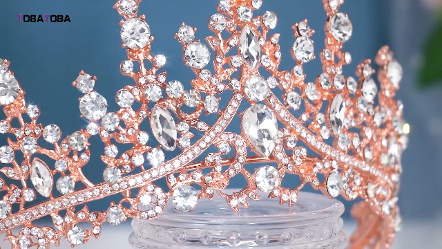 Rose Gold Princess Tiara Rose Gold Princess or Queen Bridgerton Inspired Crown With  main image 2