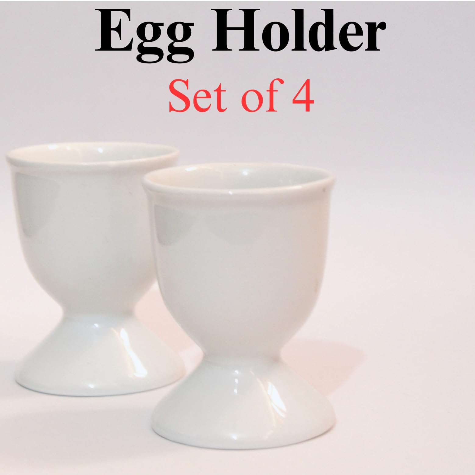 Bamby White Bone China Egg Cup Set of 4, Boiled Egg Holders Elegant & Durable Breakfast Egg Cups for Soft & Hard Boiled Eggs | Microwave & Dishwasher Safe 3