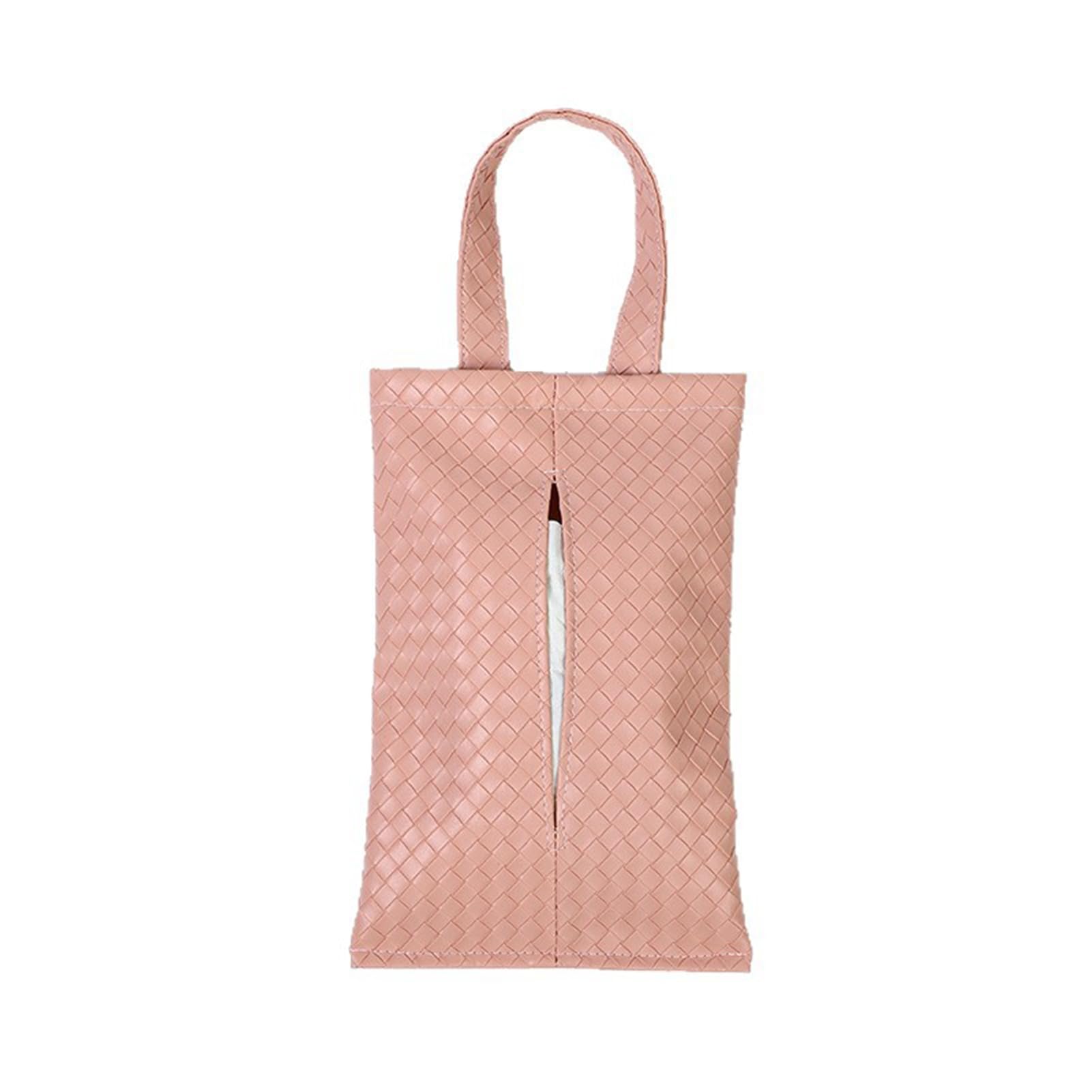 matumou Car Tissue Holder for Visor Hanging Napkin Dispenser with Woven Pattern Universal Armrest Tissue Case for Vehicle Interior