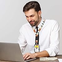 Vista 4 de Cordones para insignias de identificación, paquete de 2 soportes horizontales y verticales para tarjetas de identificación, patrón de impresión a