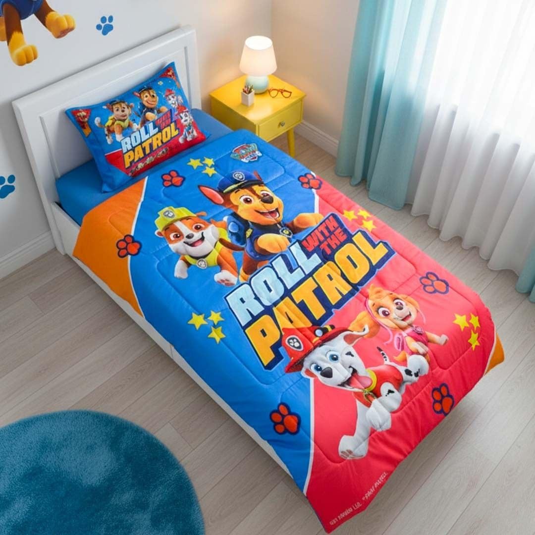 Athom Living Paw Patrol Themed Kids Comforter, Soft & Lightweight, Durable Bedding for Boys, Cozy & Vibrant Printed Bedspread, Machine Washable, Multicolor| 390 GSM, 135x220 cm 4