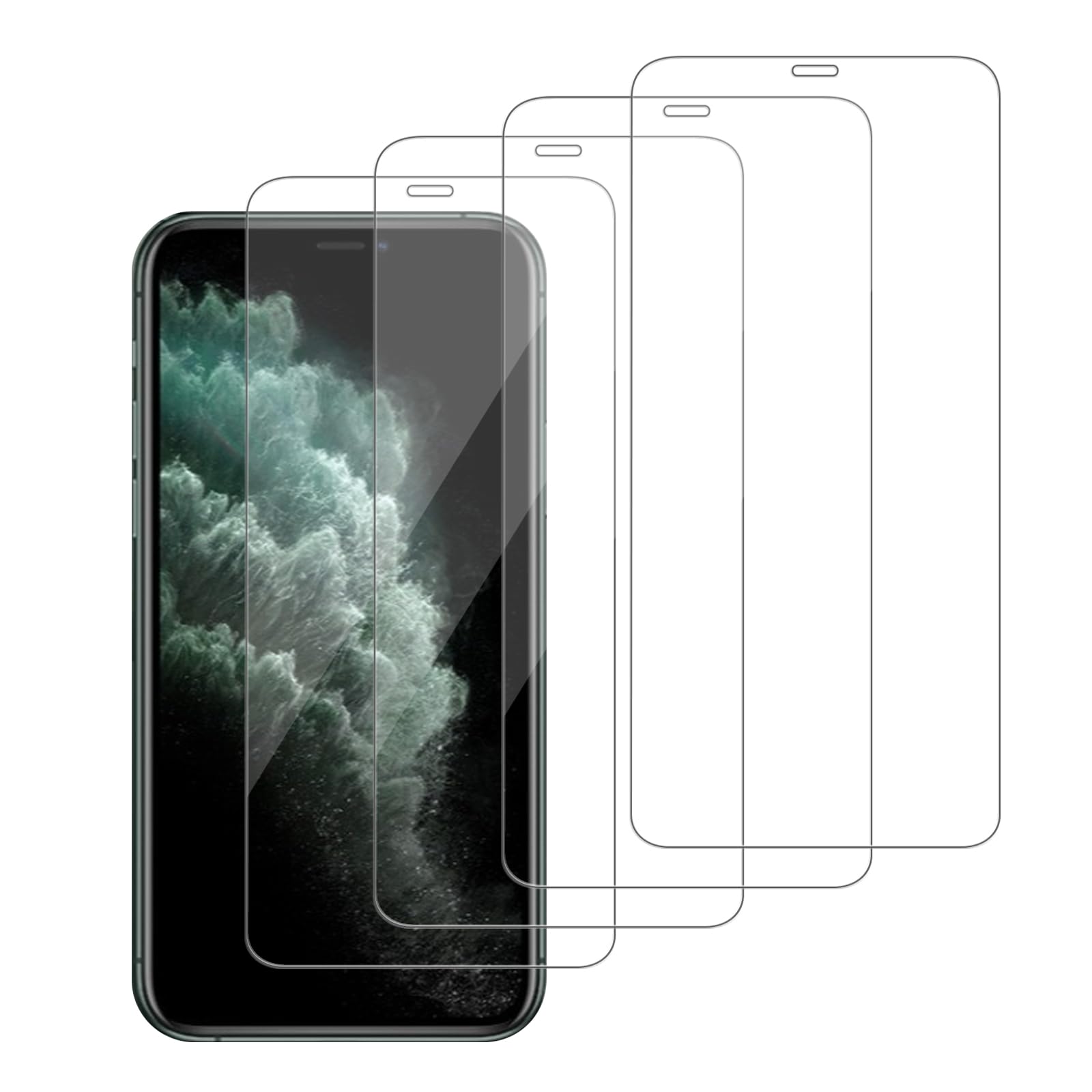 Photo 1 of iCsapr 4 Pack Glass Screen Protector Compatible for iPhone 11 Pro/iPhone Xs/iPhone X [5.8 Inch] [9H Hardness]-HD Screen Tempered Glass, Scratch Resistant,Easy Install [Case Friendly]