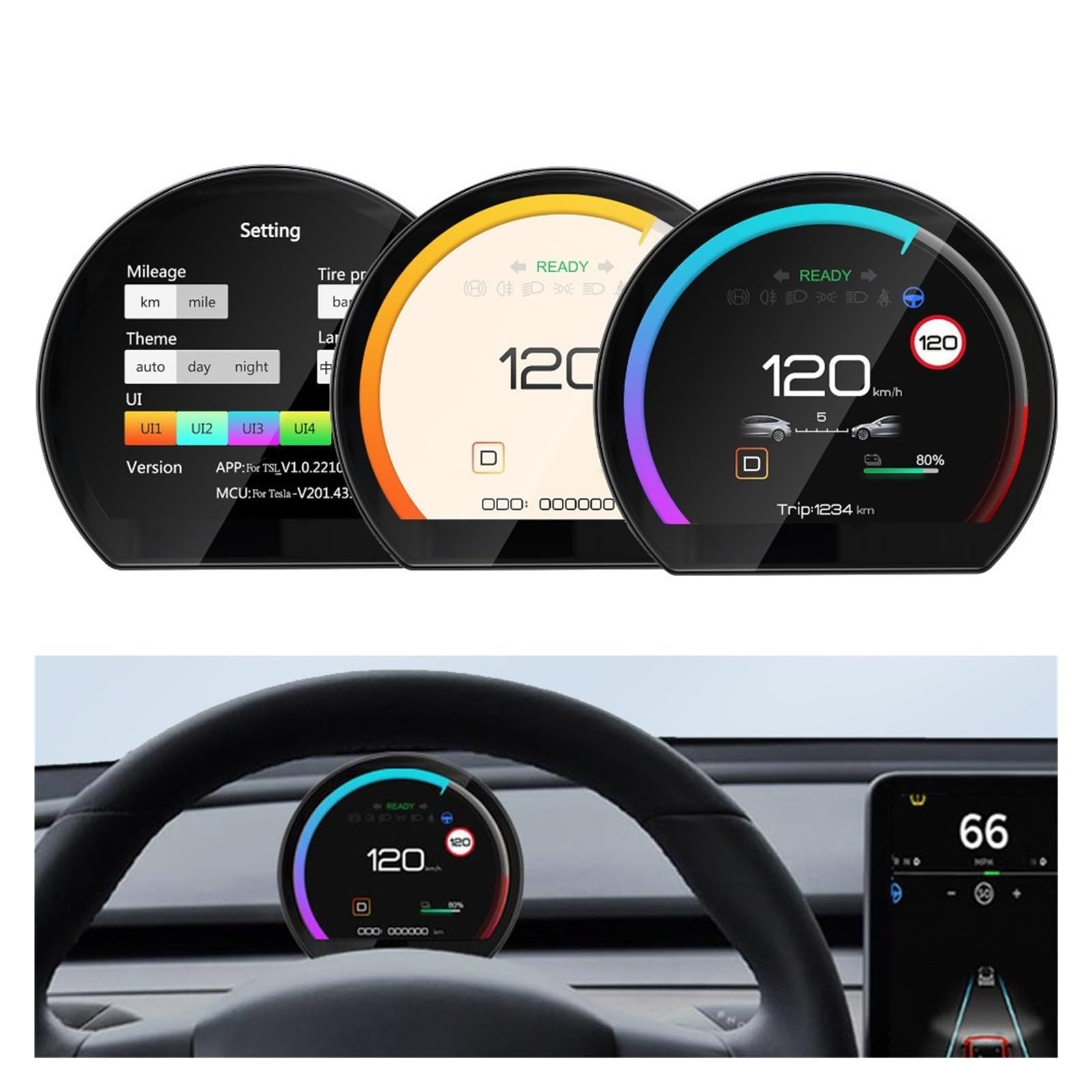 HD Mini Car HUD Instrument Display 3.54 ''Miernik Samochodowy Wyświetlacz Head Up Cyfrowy Ekran LCD Alarm Na Desce Rozdzielczej