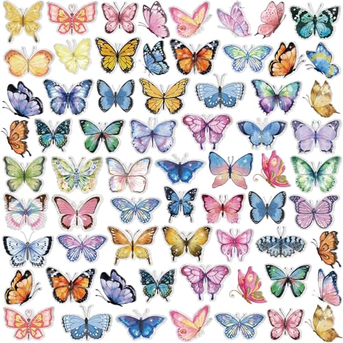 Cunno 100 Pcs Summer Butterfly Pins Bulk Colorful Butterfly Lapel Pins Brooches Decoration Gift for Backpack Clothes Women Mothers Teachers Nurse