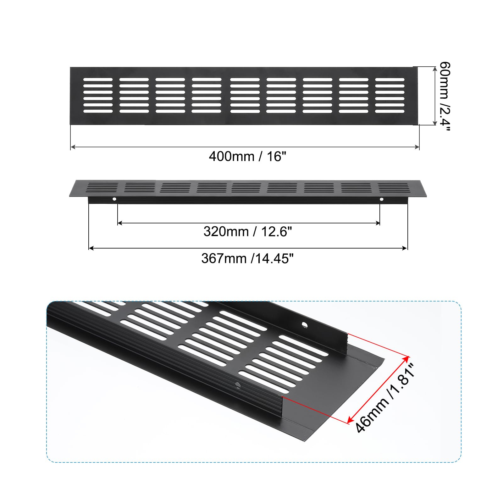 PATIKIL 16 x 2.4 Inch Door Air Vent Cover - Image 2