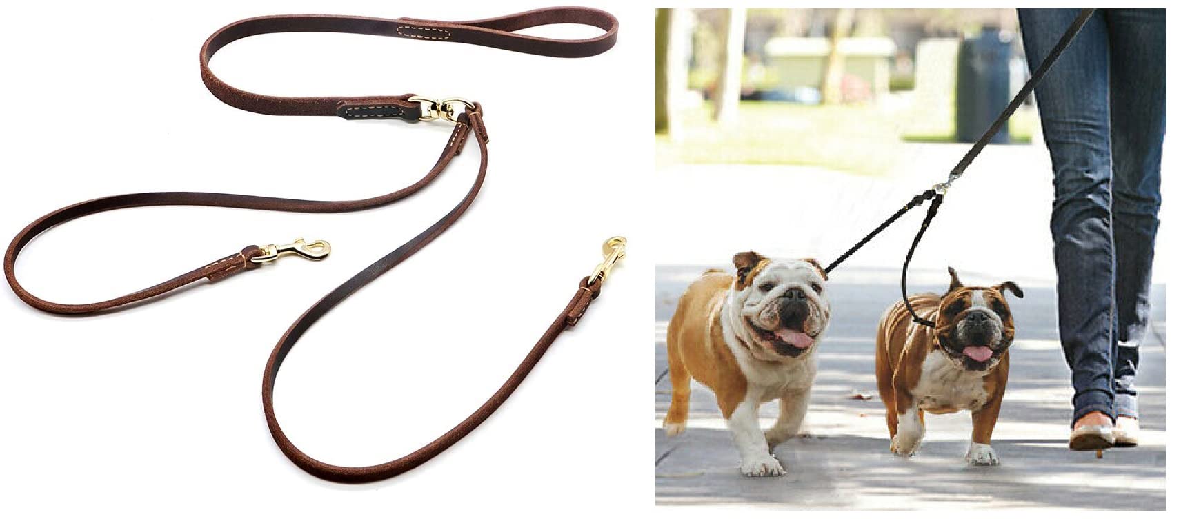 Hachiko:-Heavy Duty Double No Tangle Leather Dog Leads(Large,Brown) (B09WF2MTPX) Amazon Price History, Amazon Price Tracker