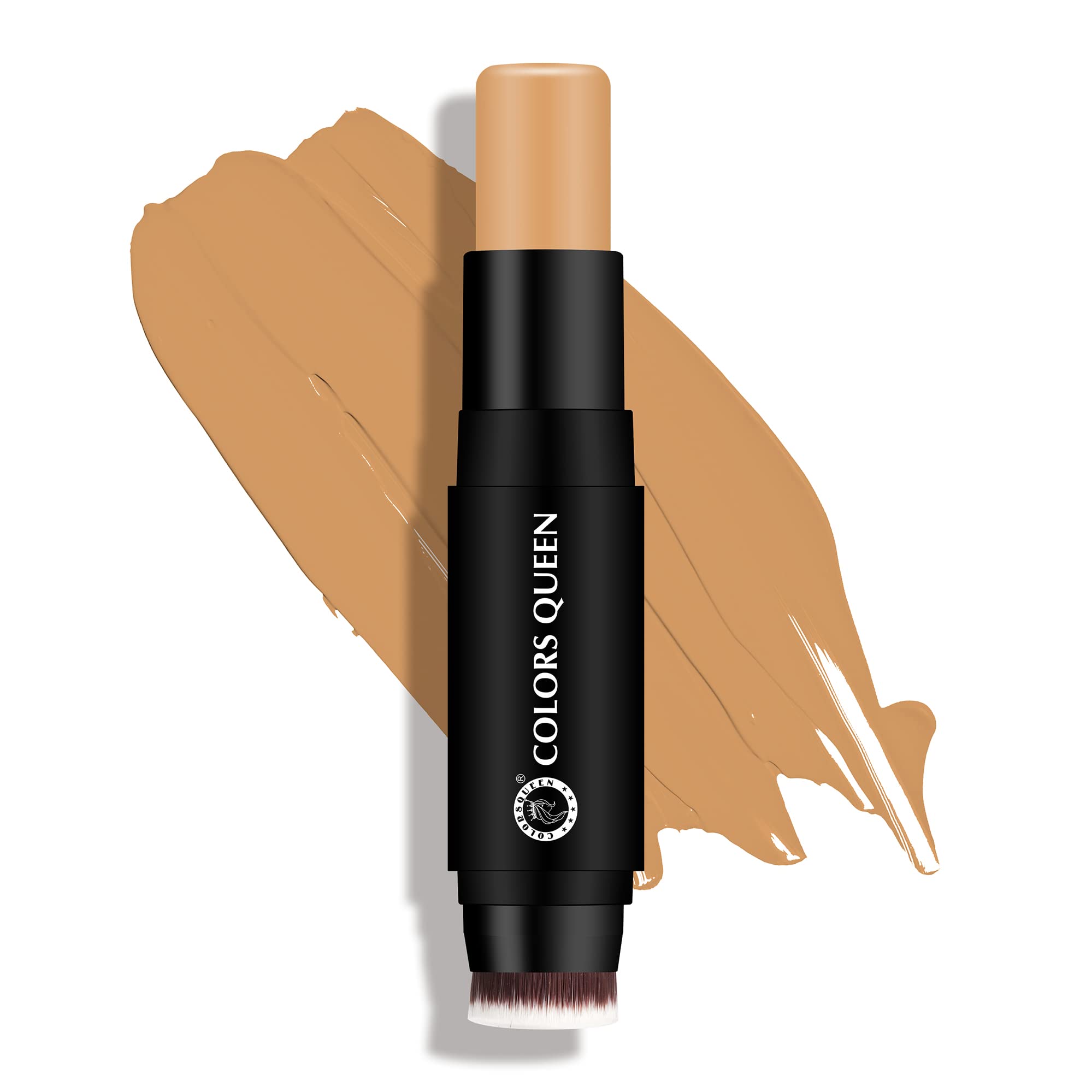 Colors Queen - Fix & Blend - Matte Foundation Stick | Full Coverage Foundation for Face Makeup with Natural Matte Finish | Waterproof Foundation with Inbuilt Blending Brush (06 - Irish, 12g)