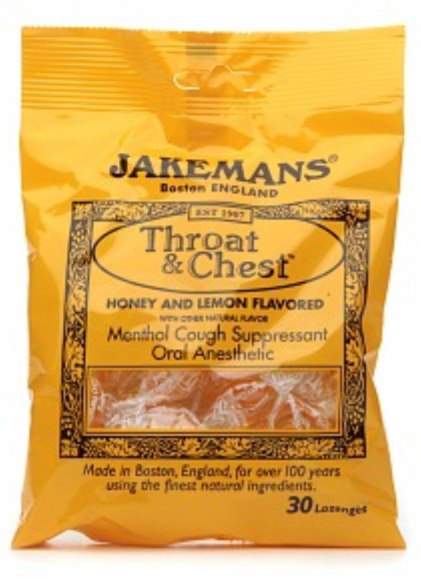Jakemans Throat & Chest Lozenges Honey & Lemon Menthol 30 ea (Pack of 2)