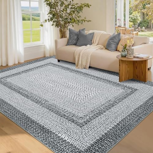 LUXLOOM Modern Washable Rug 8x10 Rugs for Living Room Soft