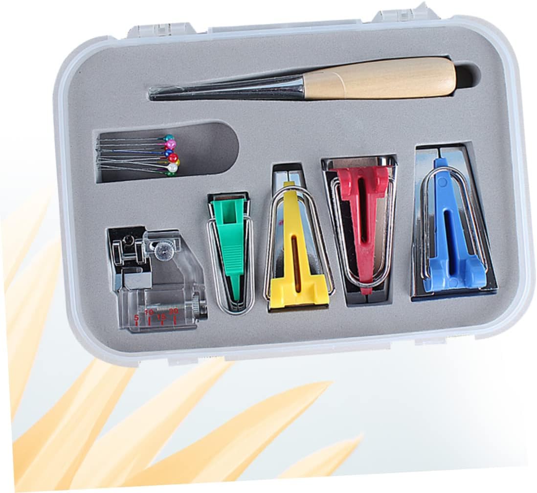 Hohopeti Quilting Gifts Multi Function Sewing Machine Tool Kit Bias Tape Makers Binder Foot Set