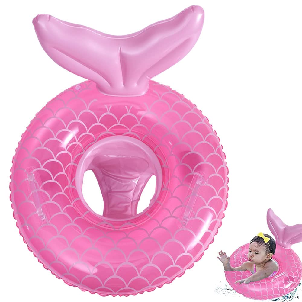 Umbresen Baby Swimming Float, Inflatable Swim Ring Cute Floaties with Seat and Handle Pool Floats Toys Fun Water Raft Lounge Party Supplies for Infant