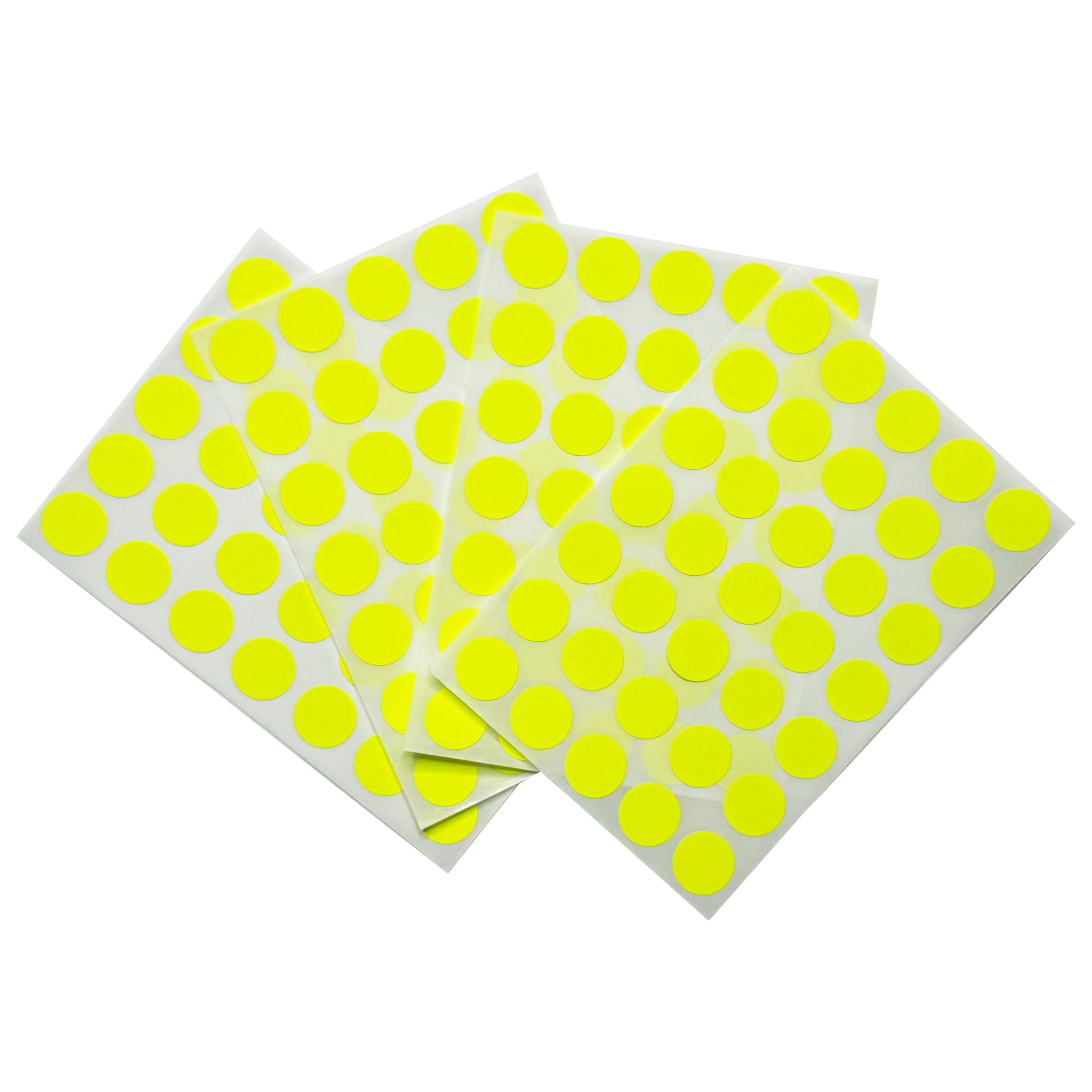 Pack of 1400 Fluorescent Yellow 13mm Round Dots Labels - Stickers
