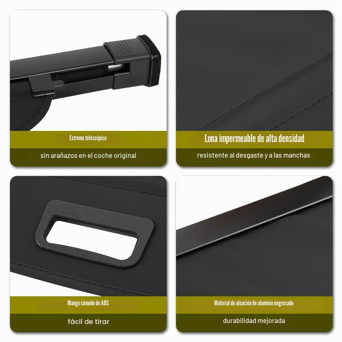 Cubierta de Carga Retráctil, Pantalla Retráctil para Maletero Negra compatible con Tucson 2016 2017 2018