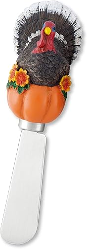 Miniatura 8 de Supreme Housewares Cuchillos esparcidores de queso y mantequilla, decoración de Acción de Gracias, mango de resina pintado a mano con hoja de acero