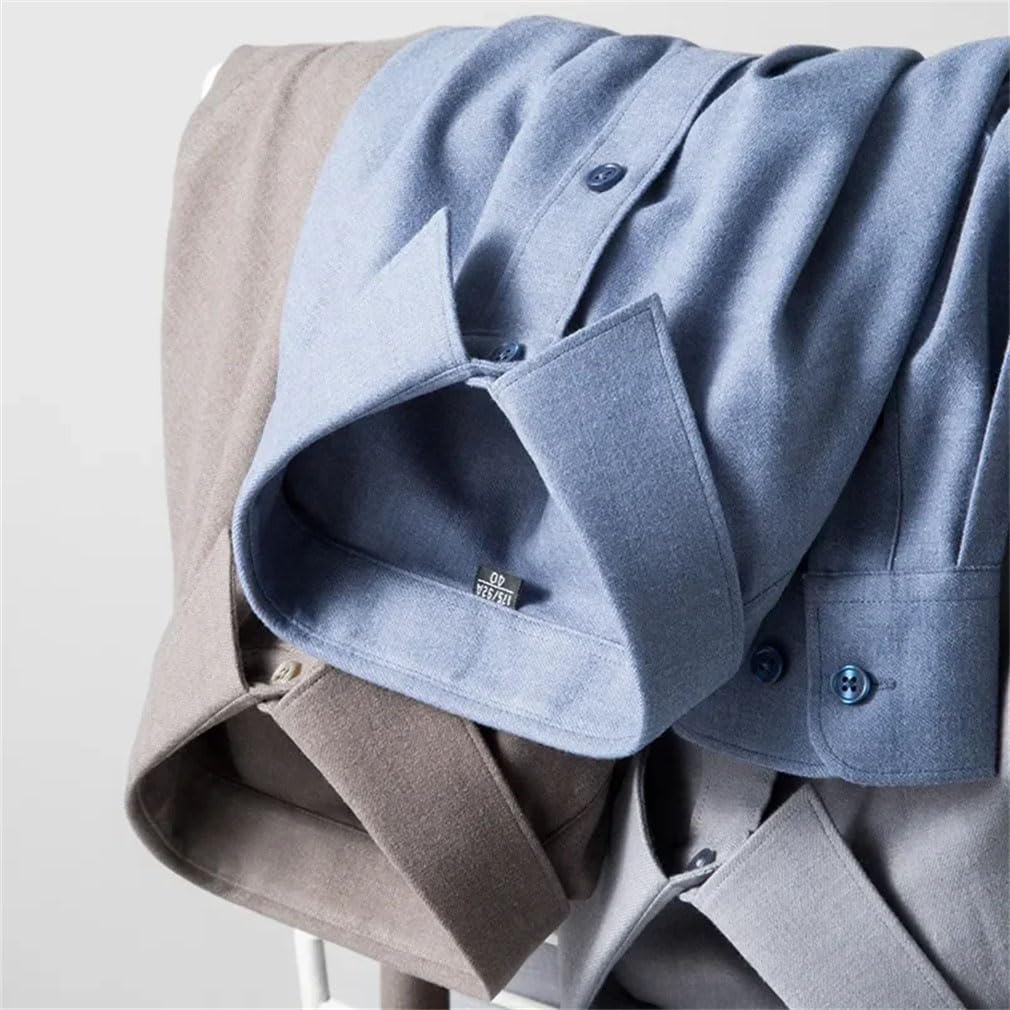 Camisas de manga larga para hombre, ajustadas, de lana, para oficina, diseñador, elegante, con botones, S9792, M