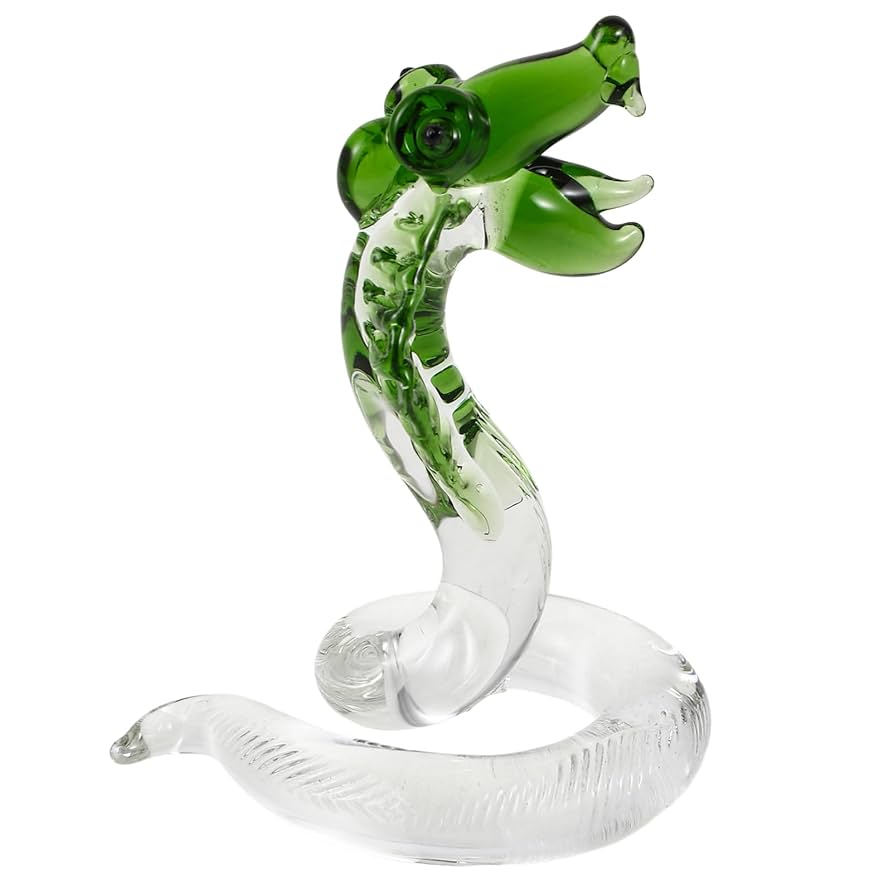 Amazon.com: Operitacx Crystal Snake Statue Hand Blown Glass