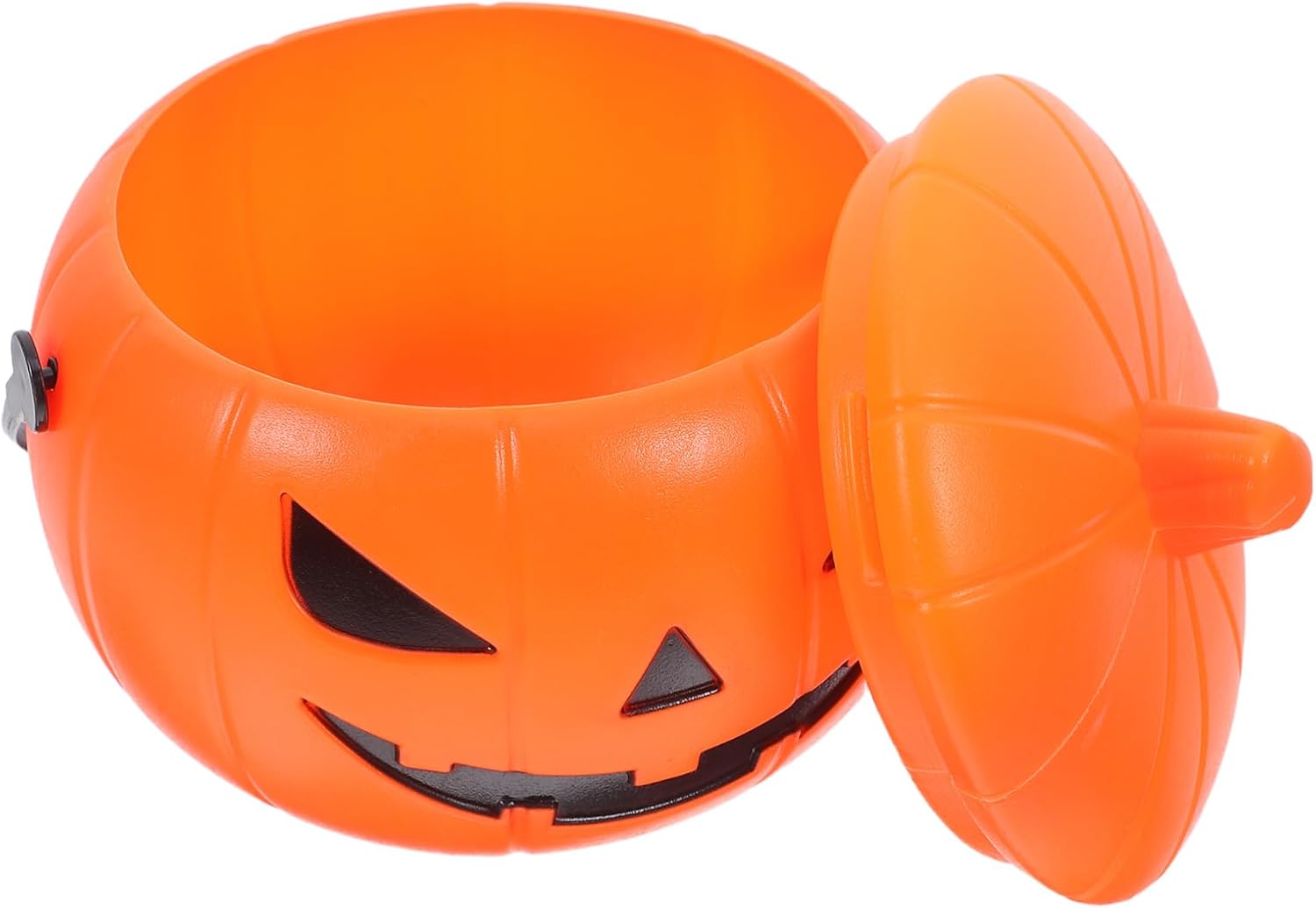OUNONA Halloween Pumpkin Candy Bucket with Handle, Plastic Light and Sound
