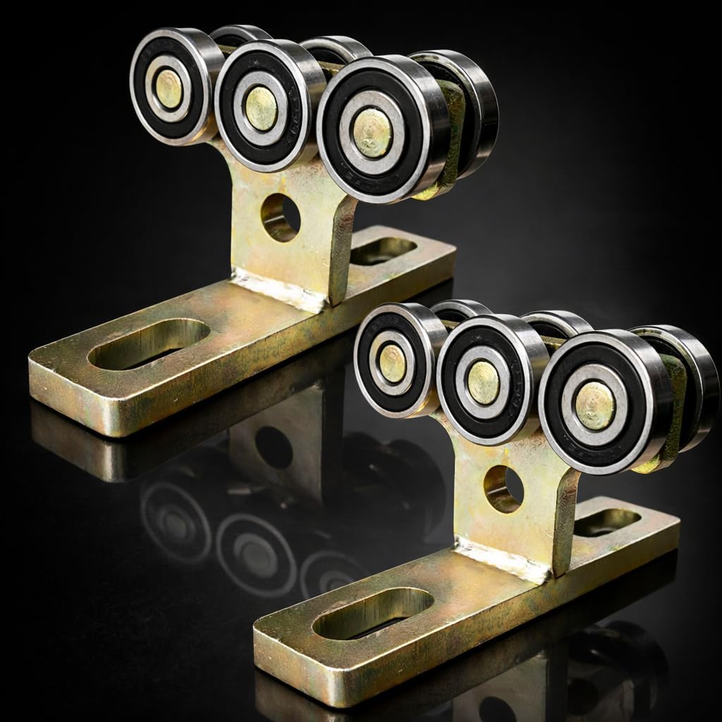 6 Wheel T Type Trolley Assembly Electric Hoist Easy Installation Roller Trolley Silent for use with 1-5/8" Wide and All 1-5/8" or Taller Strut Channel-2PACK