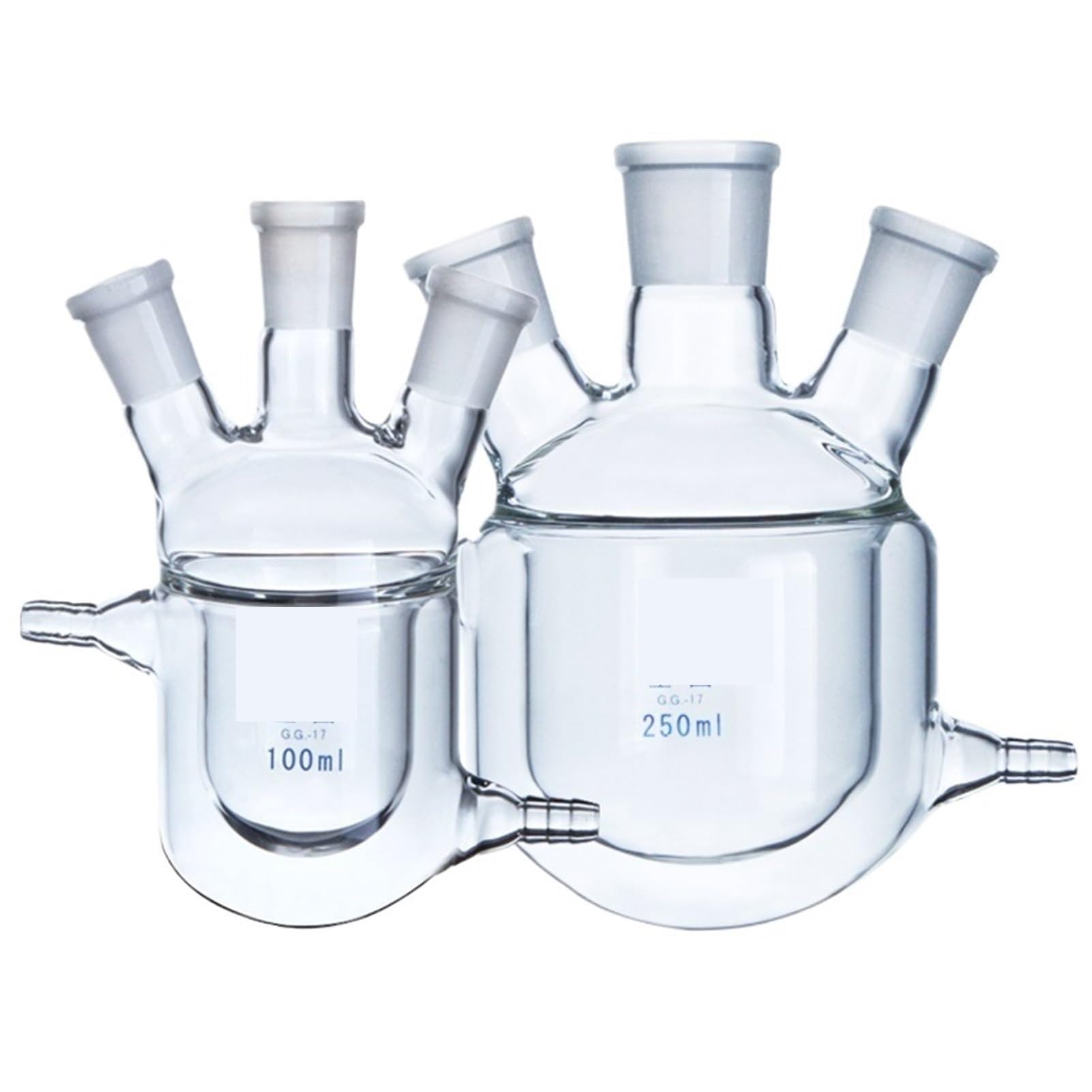 una botella hirviendo, Frasco de reacción con camisa de tres cuellos Matraz de vidrio de borosilicato de pared gruesa Reactores de planta con camisa Reactor de laboratorio(250ml 24x24x24)