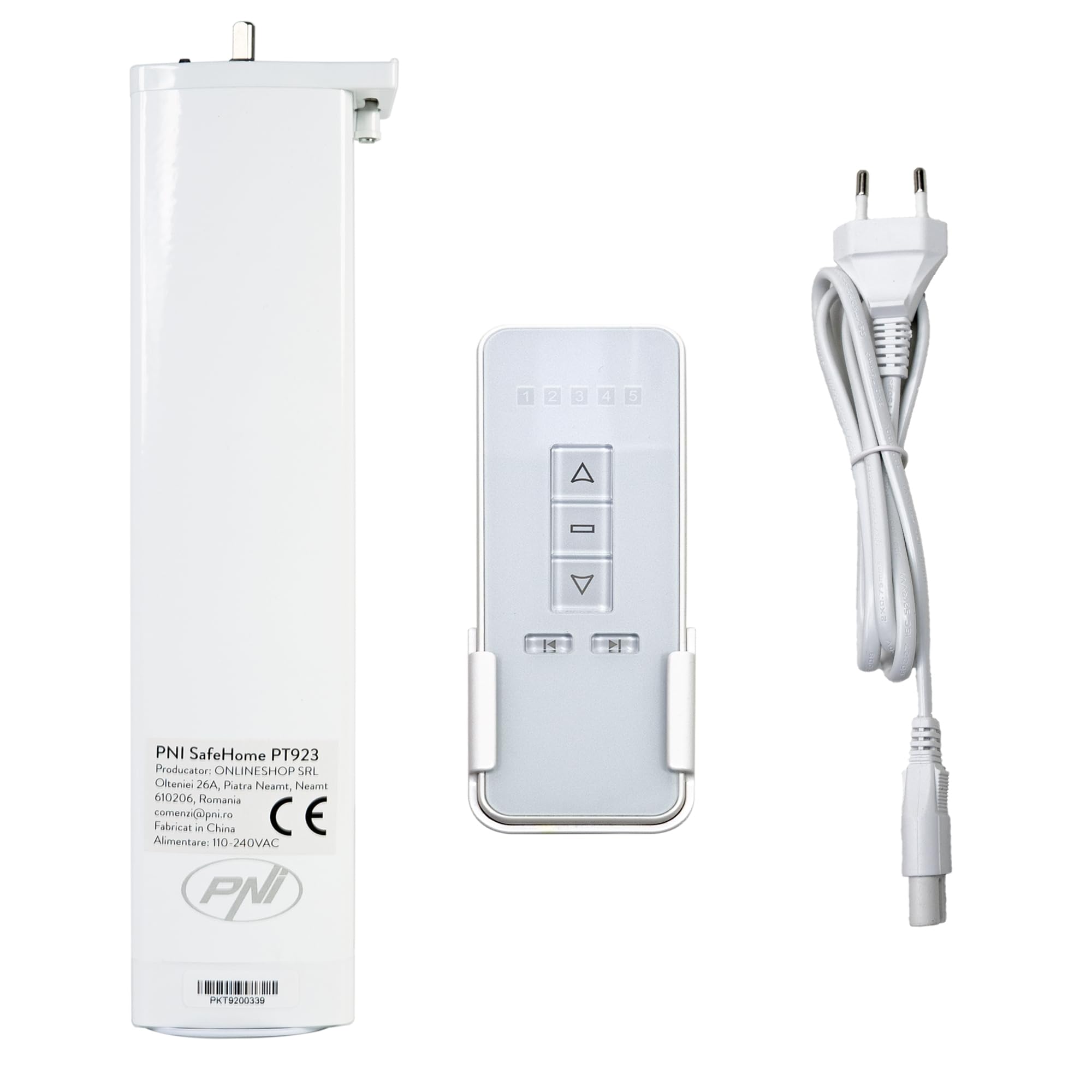 Motore per tende intelligenti, tende PNI SafeHome PT923, WiFi, con telecomando incluso, controllato con l'app Tuya Smart