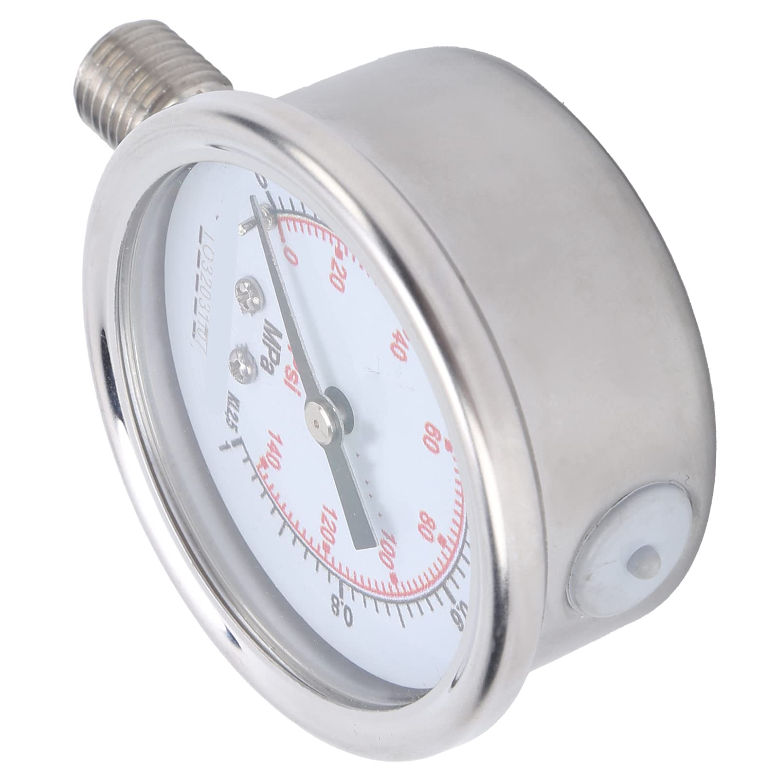 Manometro Industriale Misuratore di Pressione in Acciaio Inossidabile Misurazione Accurata 0‑.0MPa con Filettatura M14x1.5 Installazione Verticale Copertura Quadrante Trasparente