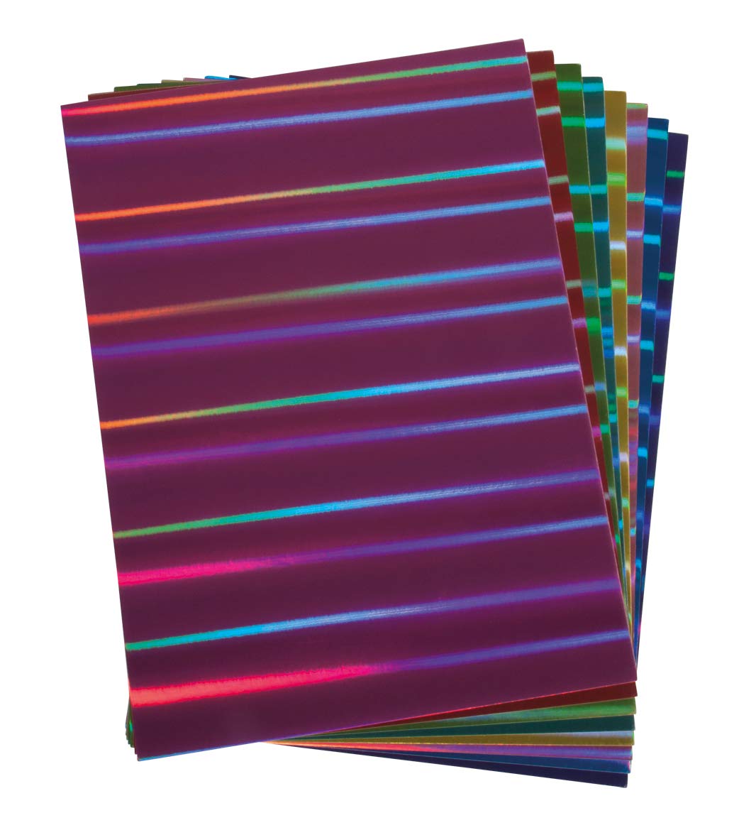 Rayher Holographic Paper for Card Making and Scrapbooking, A4 Craft Paper, Set of 8 Sheets with Hologram Finish, 250gms, 21x29.7cm, 67301999
