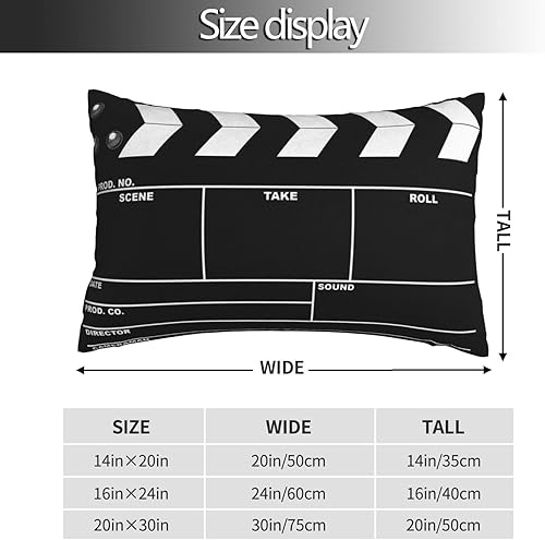 Miniatura 2 de Funda de cojín rectangular de terciopelo de felpa para cama, sofá, silla de oficina, compatible con tablillas de películas negras, 14 x 20 pulgadas