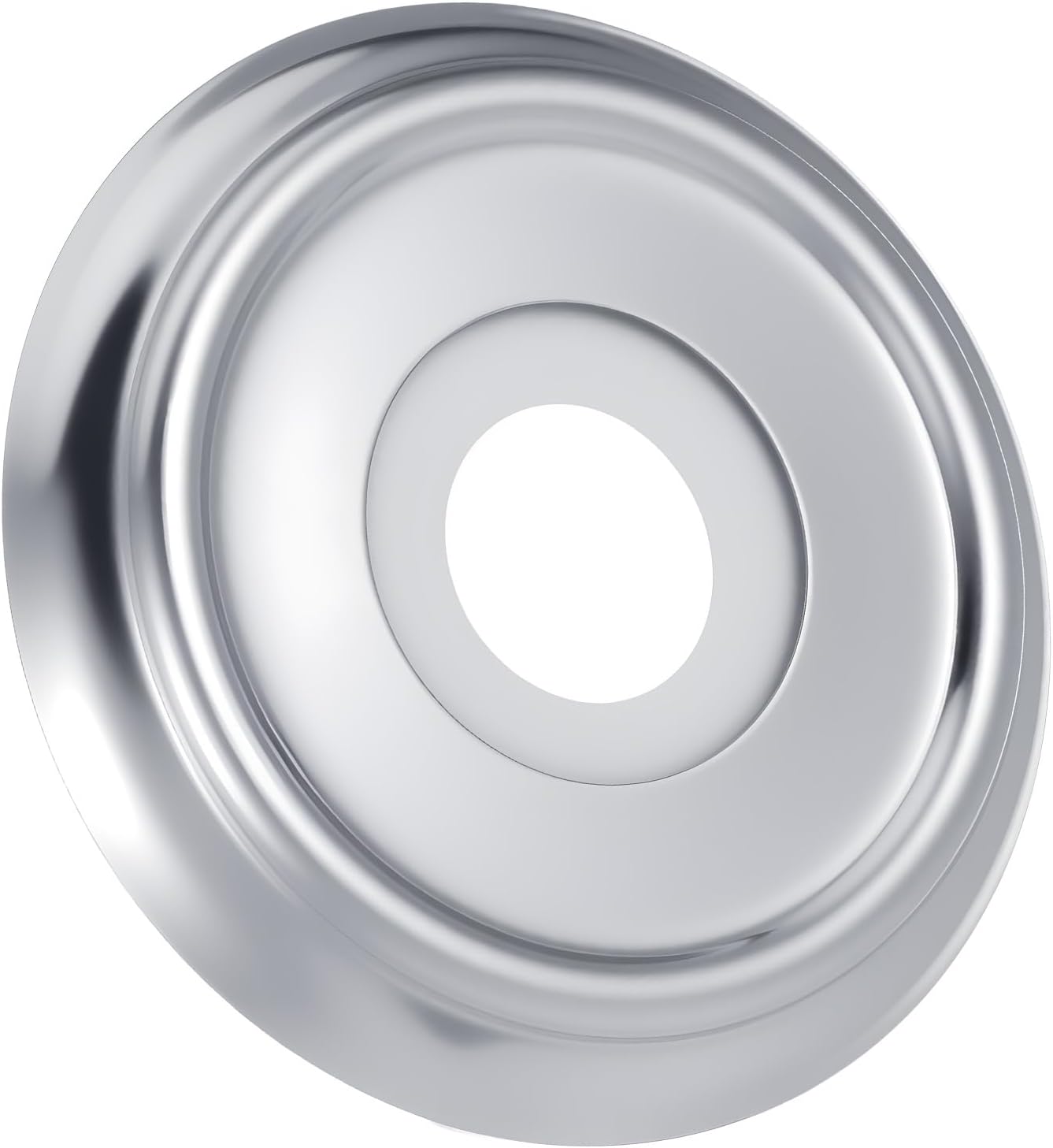 Metal Tub Spout Cover Ring, Stainless Steel Bathroom Faucet Remodeling Wall Plate with Gasket Silver Bathtub Spout Plate Ring (1-1/2 Inch ID and 3-5/8 Inch OD)