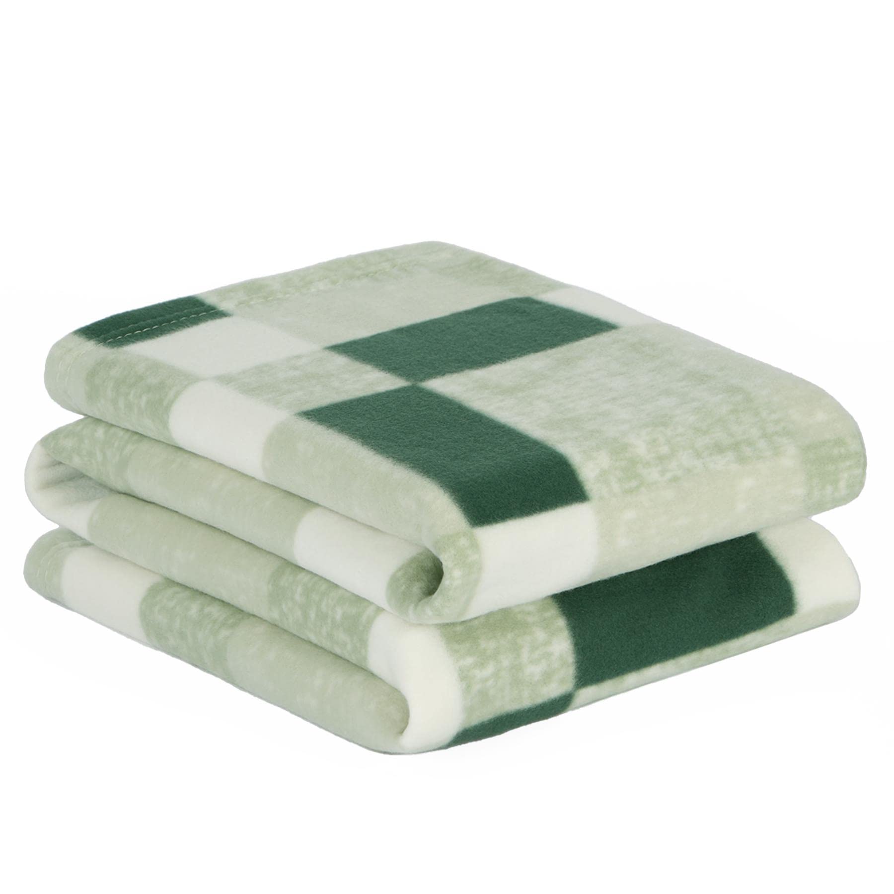 Dreamscene Girls Forest Green Winter Check Fleece Blanket Super Soft Warm Cosy Sofa Bed Picnic Garden Throw Over, Plaid Tartan - 120 X 150Cm