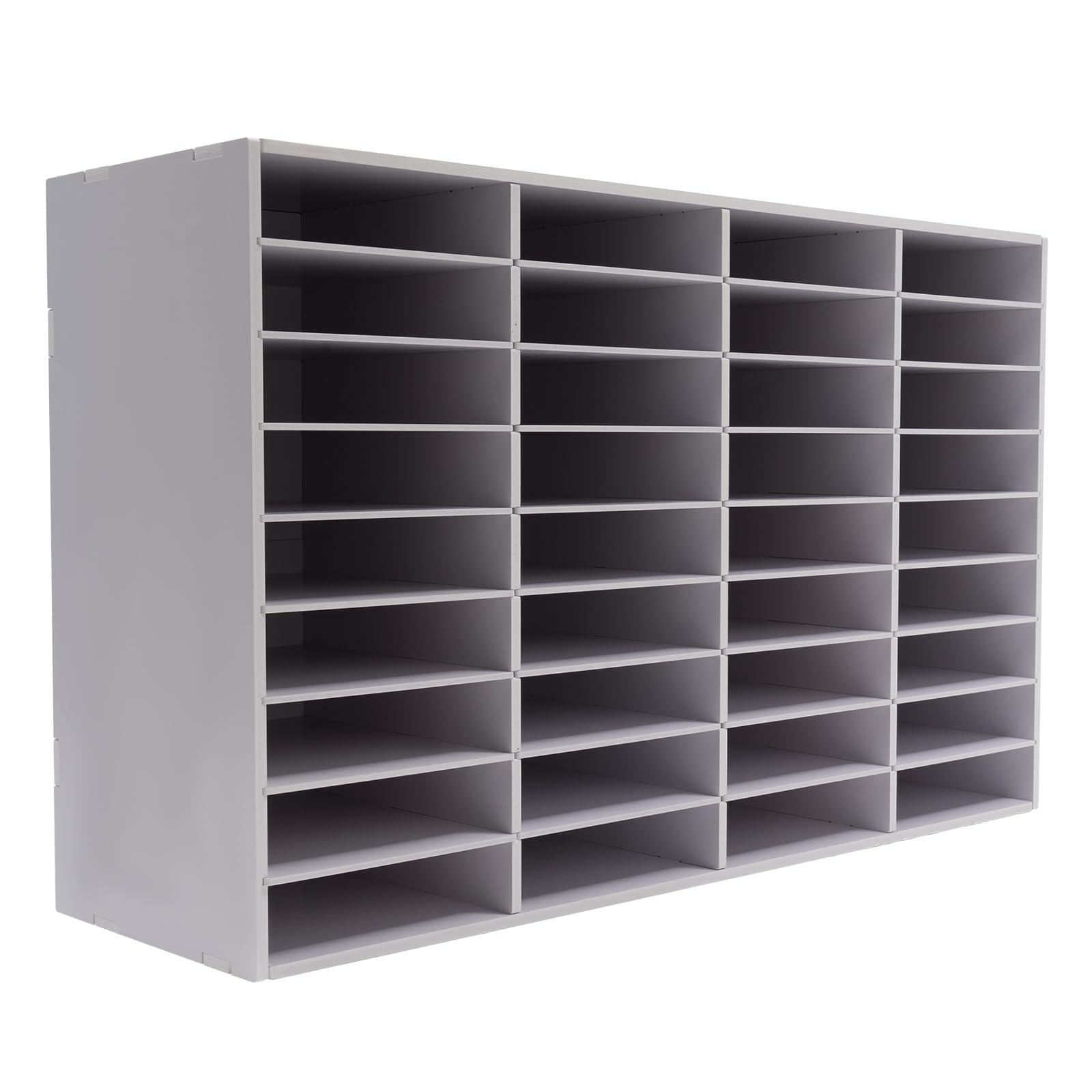 24/36-Fächer Desktop Aktenhalter PVC Dokumentenablage 60/80kg Tragfähigkeit Literatur-Organizer Schreibtisch-Aktenhalter für Hause Büro Klassenzimmer (36-Fächer Weiß)