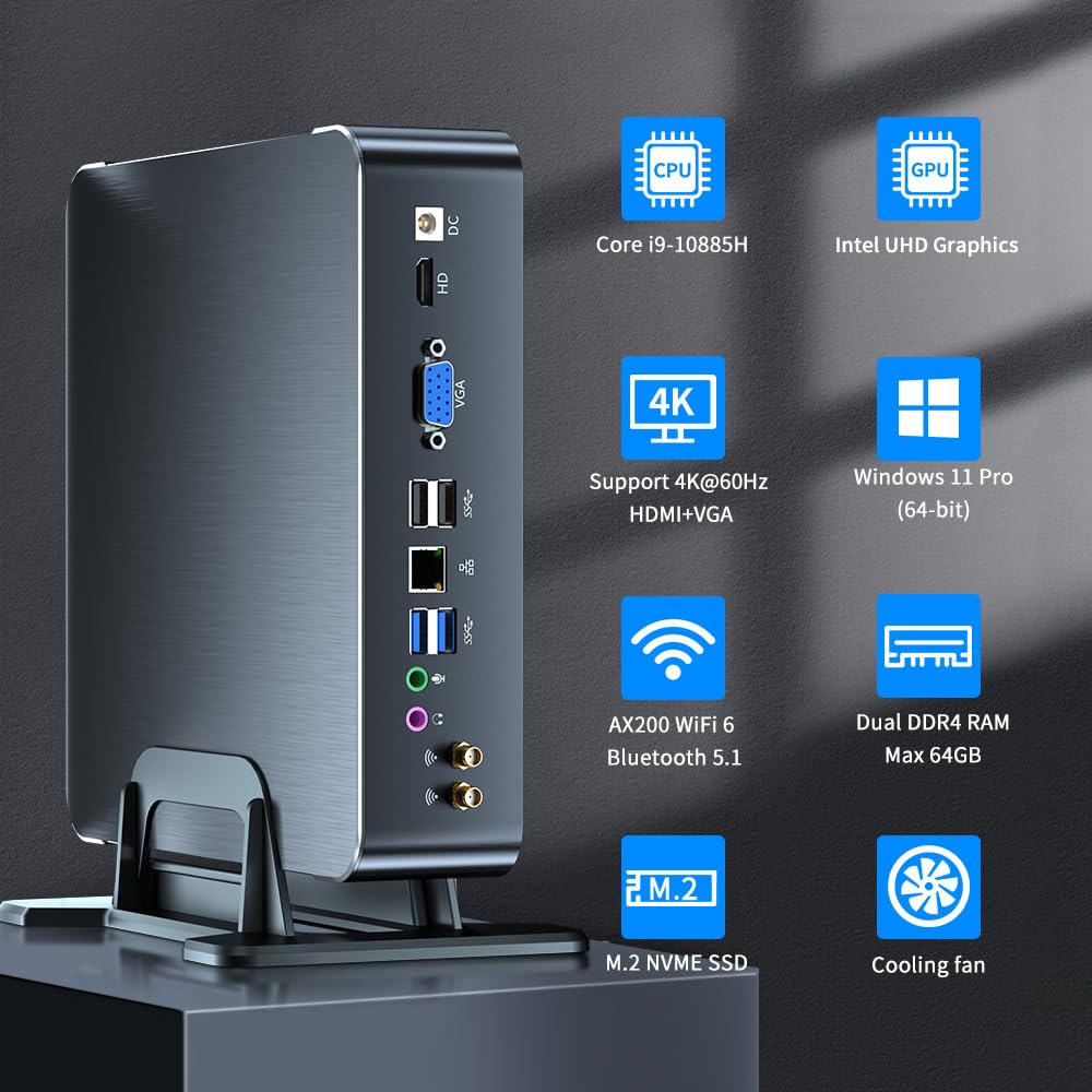 Amazon.co.jp: ミニPC i9-10885H Windows 11 Pro, 64GB DDR4 RAM