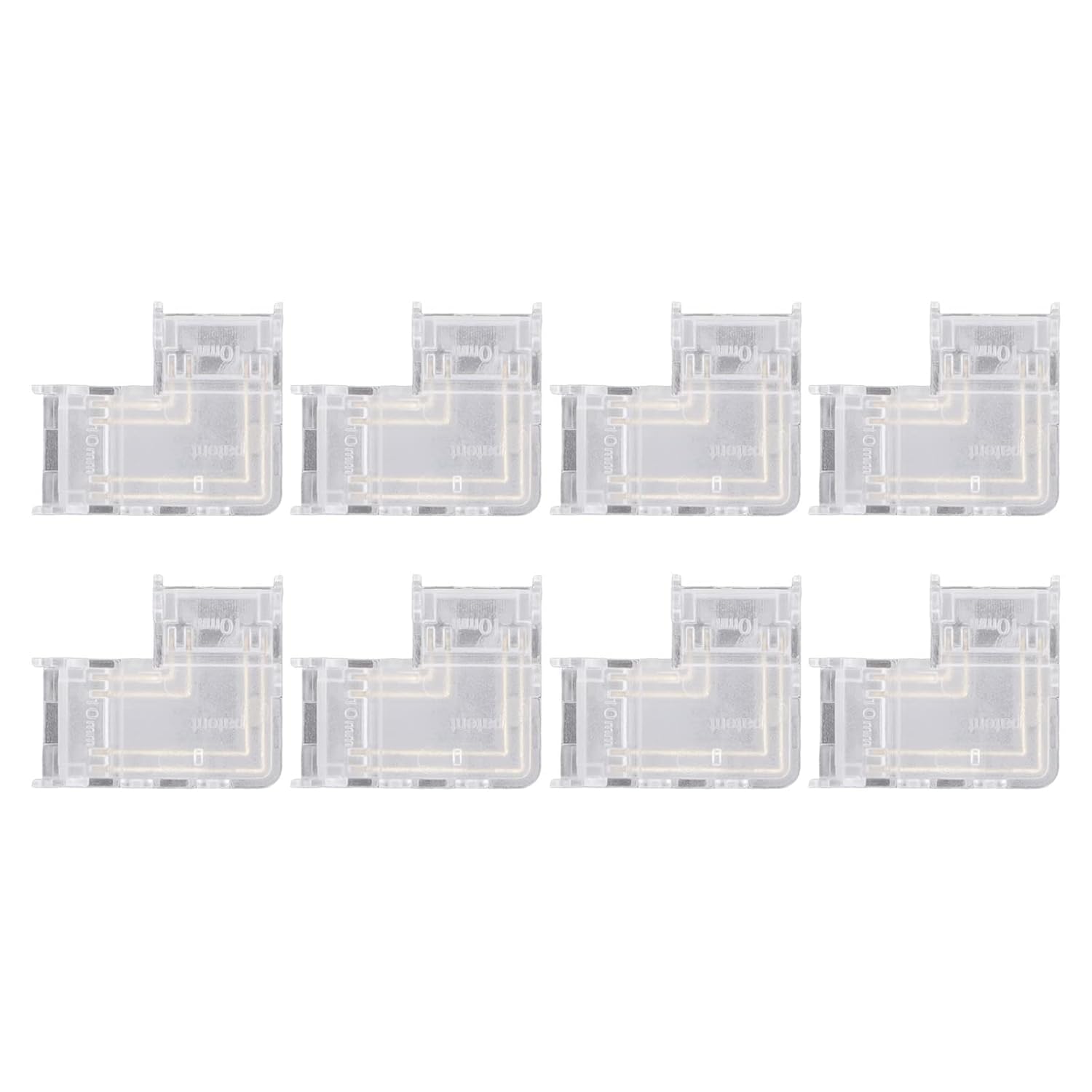 10mm LED Strip Light Connector L Shape, 2 Pin 90 Degree Solderless Transparent Jointer Clip for Single Color LED Strip Lights, Corner Extension Coupler (Pack of 8)-image-3