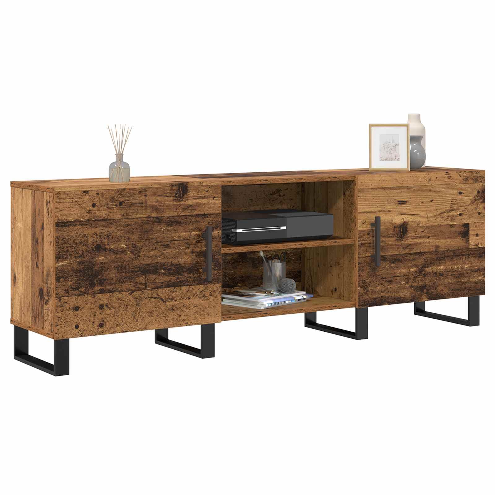 Mobile basso per TV, effetto legno anticato, 150 x 30 x 50 cm, in