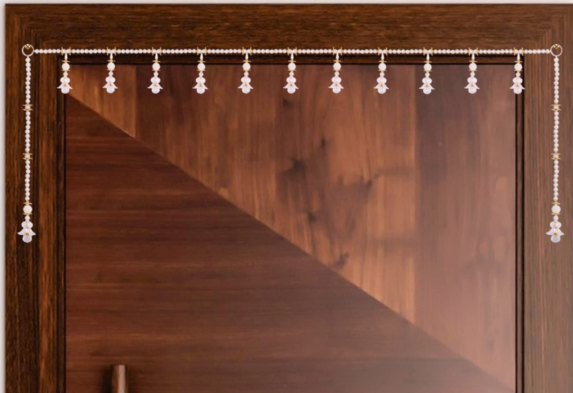 P.A.Latest Stylish White Crystal Moti/Perl Designs Door Toran/Toranam with 2 Side Hanging Latkan for Wedding Diwali Decor.[3 FT] (B09Y39348J) Amazon Price History, Amazon Price Tracker