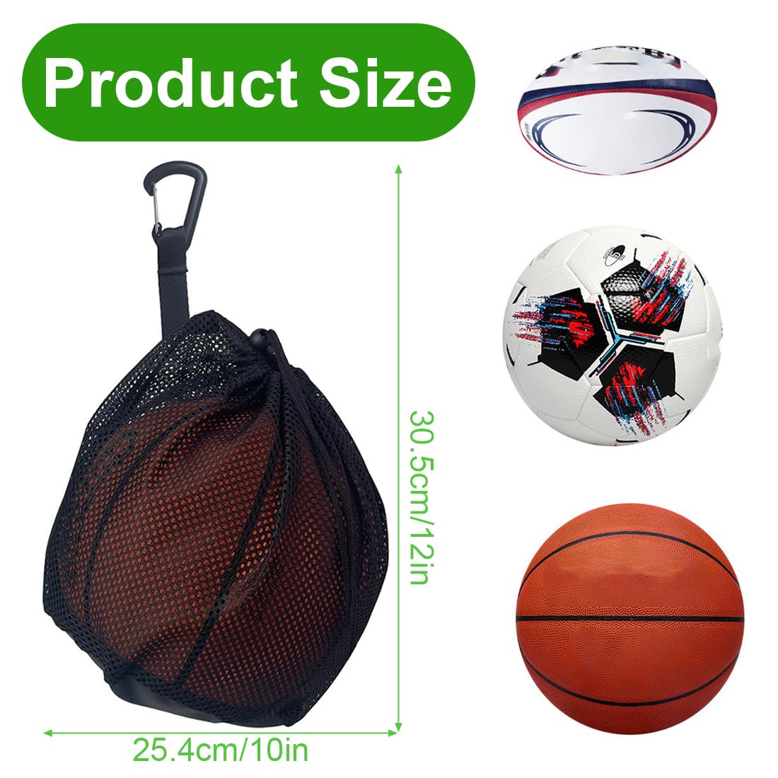 1 Pcs Borsa da pallacanestro multifunzionale per bambini e adulti zaino portatile e borsa a rete inclusi