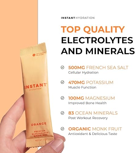 Miniatura 4 de Instant Hydration Paquetes de Polvo de Electrolitos - Mezcla de Bebida de Naranja Cítrica - Sin Azúcar - Keto, Vegano, Sin Gluten, Sin OMG - Impulsa