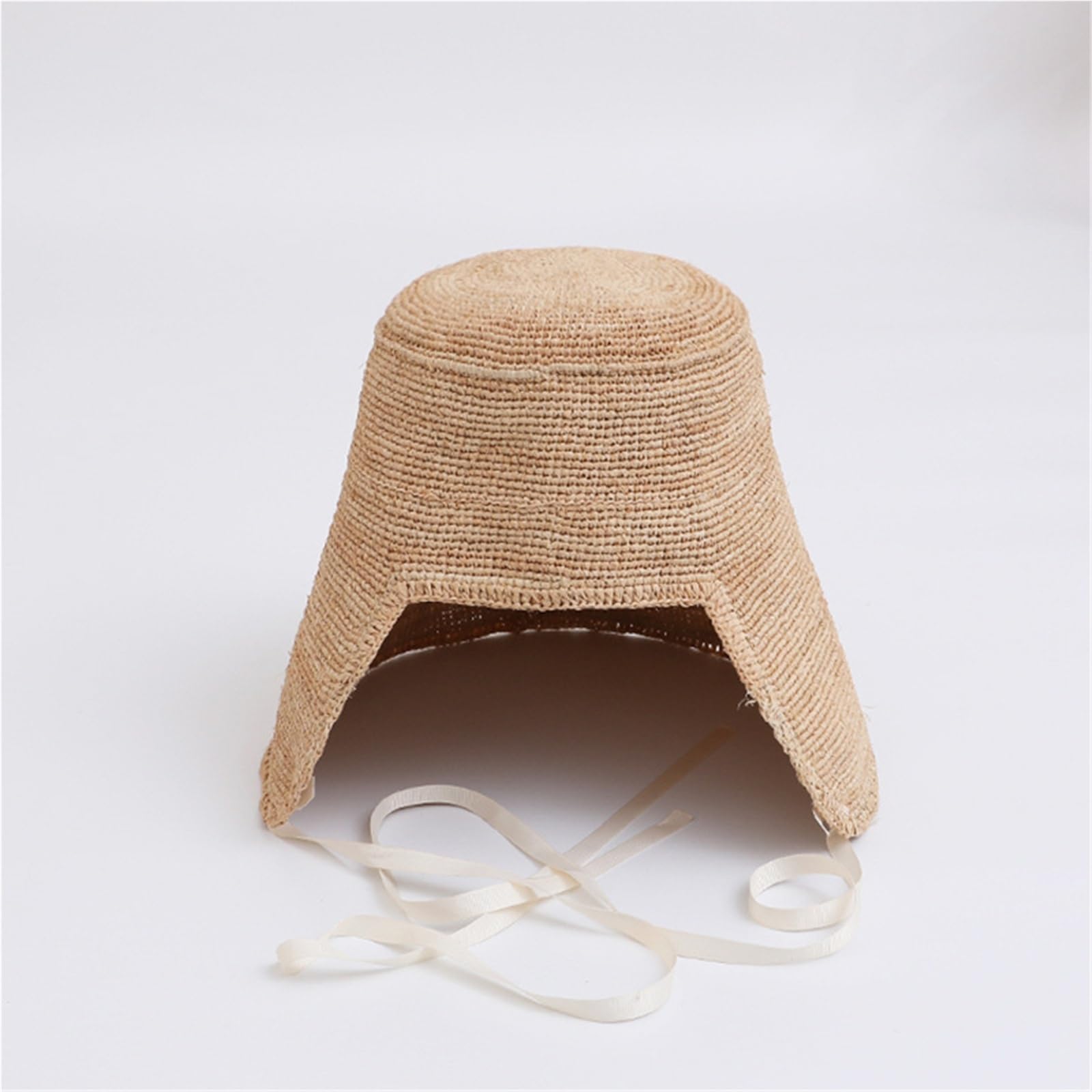 Generico Cappello da Donna a Tesa Larga in Paglia Lafite, Cappello da Pescatore Pieghevole in Stile Coreano Giapponese, Parasole Estivo a Testa Grande