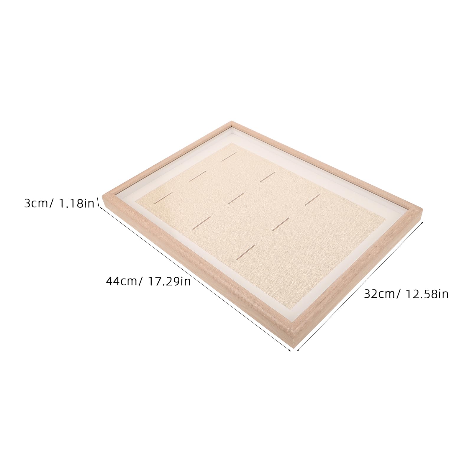 Beavorty Vitrina de Madera Beige para Medallas Deportivas y Placas Diseño Multicompartmento, Estuche Elegante para Exhibición y Almacenamiento Rápido en Casa U Oficina