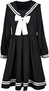 Esdlajks Lolita Gothic Dress Cute Lolita Dress Skirt Dresses Black Dress Women Bow Patchwork Loose Japanese Preppy Style N...