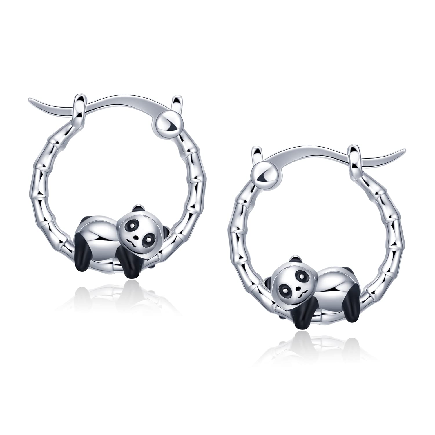 Qings Pendientes de Unicornio Panda Perezoso para Niña Mujer - Qings Plata de Ley 925 Aro Pequeno Aretes Unicornios Animale con Esmalta Colores Hipoalergénico Lindos Joyería Regalos Cumpleaños Hija Nieta