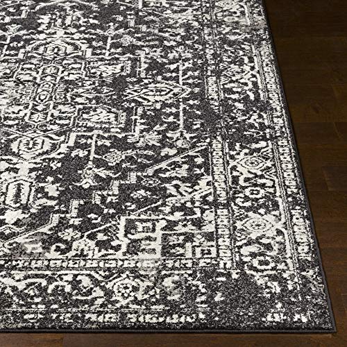 Tapis en polypropylène noir 1,5m x 2,1m pour salon - 4