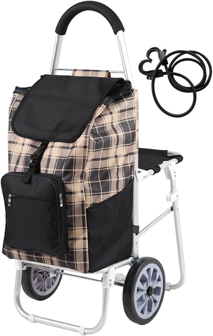 Carrello Portaspesa Ruote Carrello Spesa Multiuso Carrello Spesa For Generi Alimentari, Carrello Multiuso Pieghevole Pieghevole Usato Come Sedile Cestini Portaoggetti Con Ruote E Borsa Impermeabile Ri