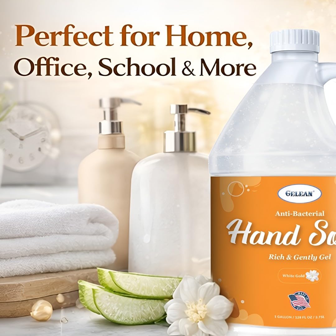 Liquid Gel Hand Soap with Aloe Vera, pH Balanced, 128 Fl Oz Refill Jug