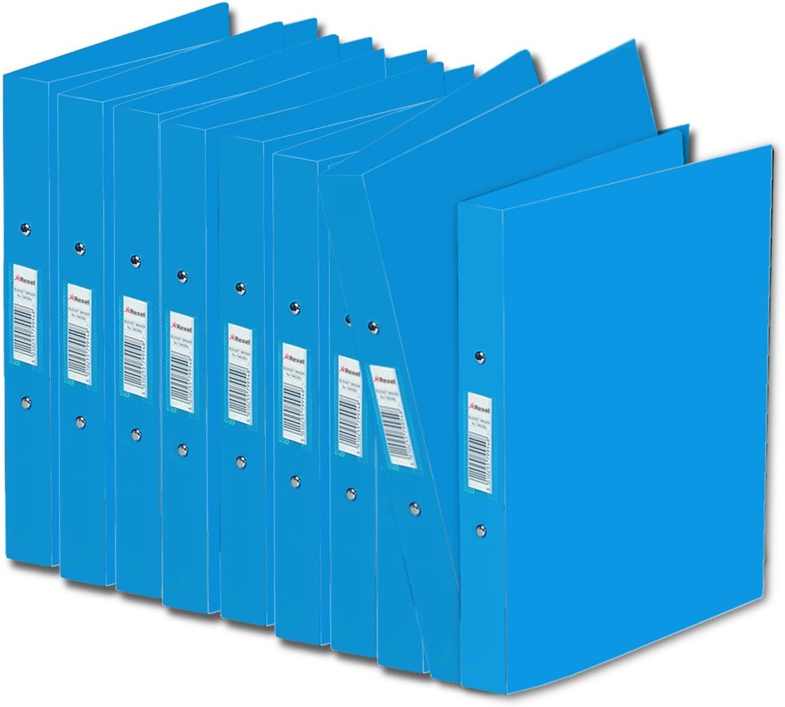 Rexel A5 Clear Ice 2 Ring Binders Pack of 10, Blue Amazon.co.uk Stationery & Office Supplies