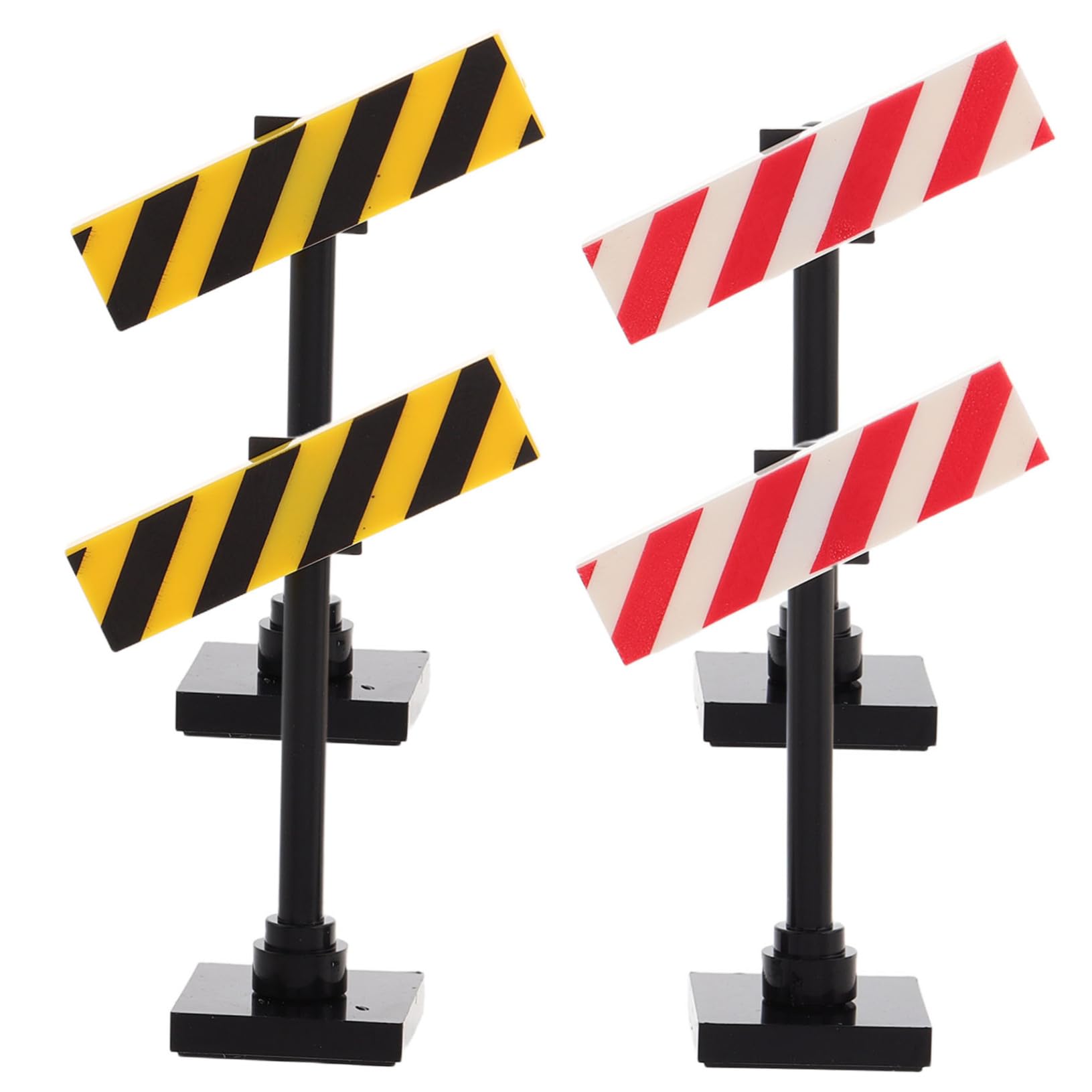 Vaguelly 4pcs Realistic Traffic Sign Toys for Boys and Girls DIY Building Blocks Warning No Parking Signs Educational Role