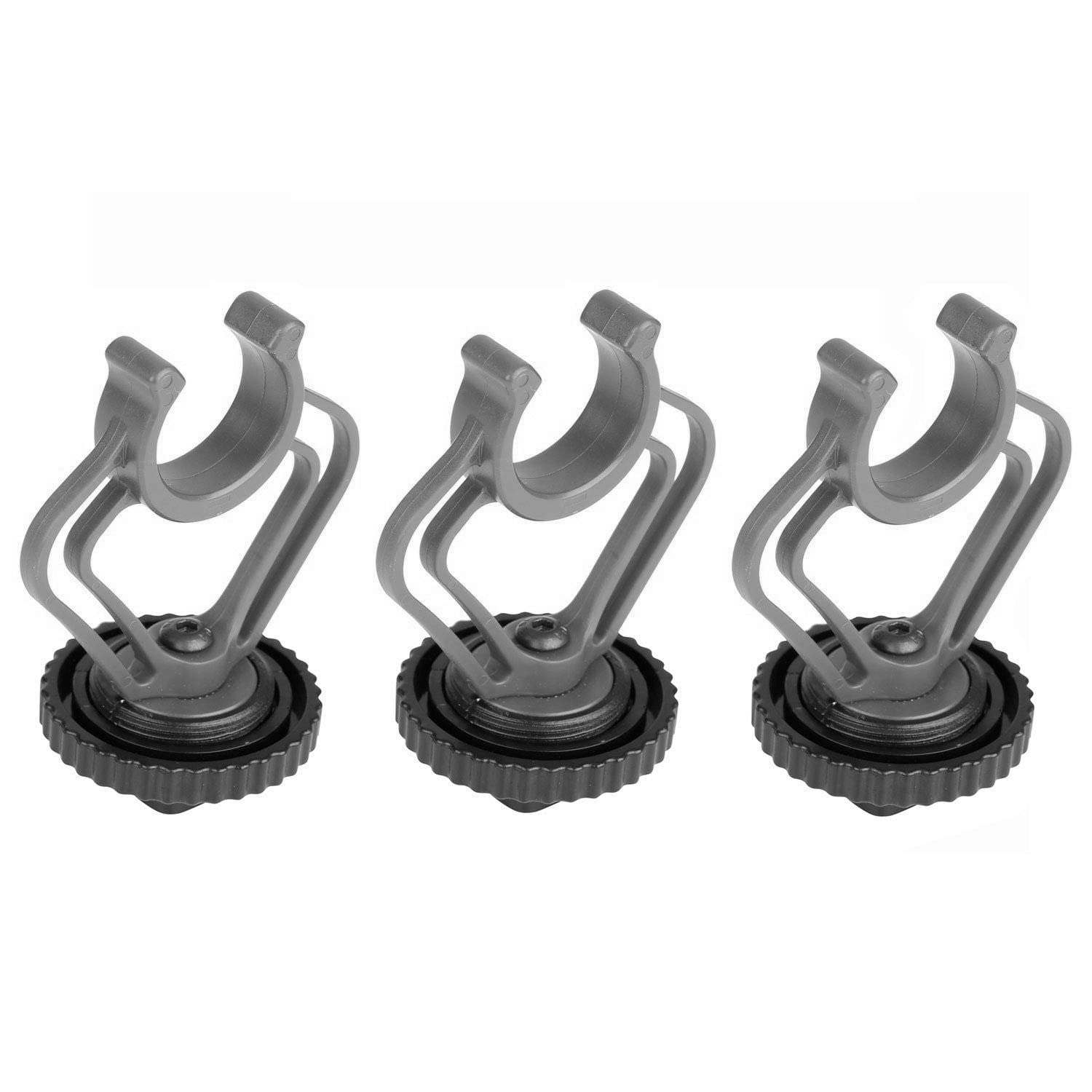 SHOPEE Triple Mount Brackets ABS Plastic with Shoe Mount Adapter in Black & Black for BY-MM1 Mini Cardioid Shotgun Microphone and other Brand Similar Shotgun Microphones (3 pack)